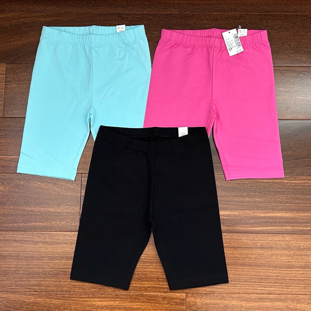 BNWT Kids Colorful Bike Shorts Set - Pink, Blue, Black